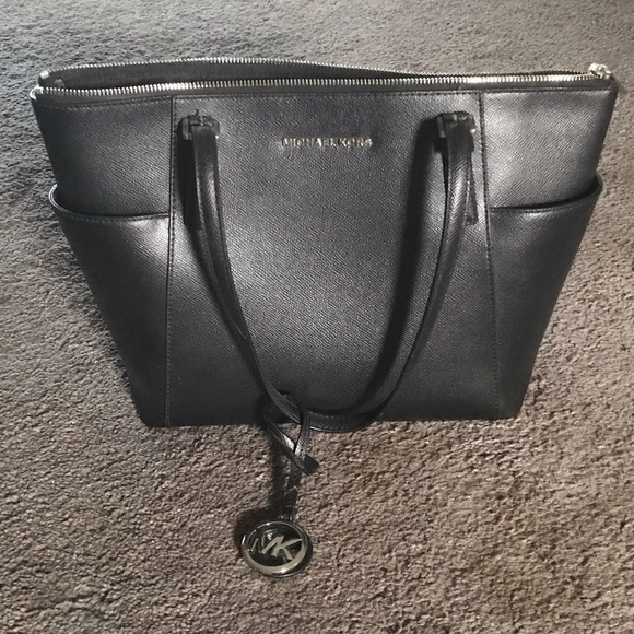 Michael Kors Black Tote with Gold Accents - Picture 1 of 1
